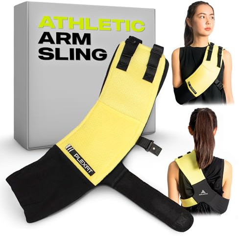PLEXFIT Athletische Armschlinge (Medium Rechts, Gelb & Schwarz)