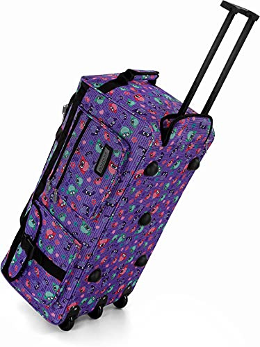 Reisetasche mit Rollen 80 Liter Volumen - Reise-Trolley mit großem Hauptfach Weichgepäck Weekender Saunatasche Crazy Owl XXL