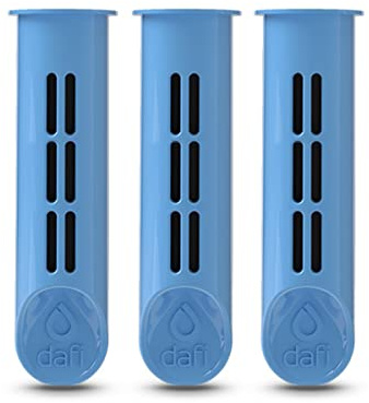 DAFI Set mit 3 Filtern | Geeignet für DAFI Soft- und Solid-Flaschen | Blaue Farbe | Austauschbare Filter | Umweltfreundlich | BPA-frei | Entfernen den Geschmack und Geruch von Chlor
