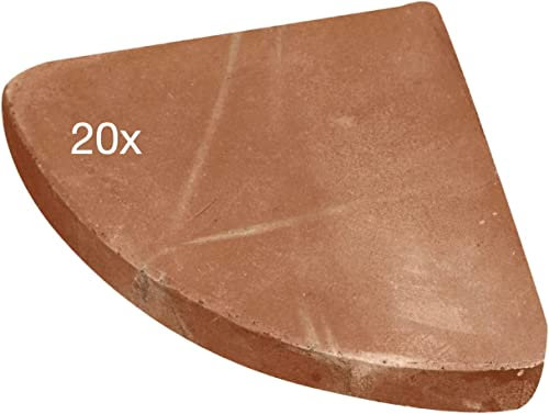 Biscottini Lot de 20 sous Plantes Artisanales Pieds pour vases de Balcon, Pots de Fleurs d'extérieur | Soucoupe en Terre Cuite, 10x2,5x10 cm