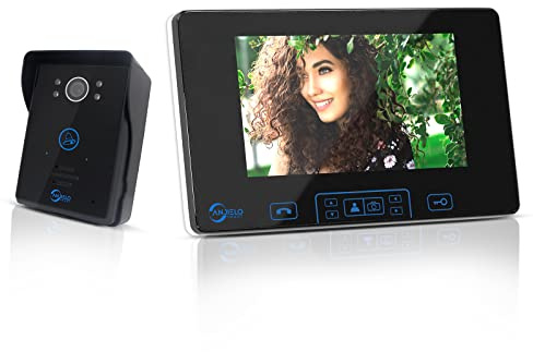 2.4 GHz Wireless Video Doorbell Intercom System Doorphone with 7''Touch Key Monitor,HD Camera Video Doorbell Kit,Access Control System Doorbell for Home Office Apartment