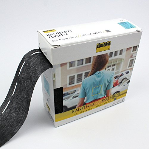 MOORE DENIM Vlieseline Kantenfix Stanzband 5 cm breit, grafit, Meterware per 5 m