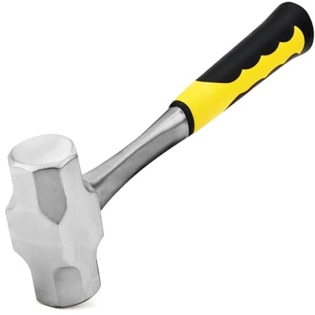 MUKCHAP 1.6kg/3.5lbs Club Hammer, Sledgehammers Lump Drilling Hammer with Fibreglass Handle for Gardening, Camping, Rock