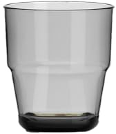 Flamefield Smoked Stacking Tumbler: 0.26L Misty Gray, Shatterproof Acrylic,Ideal for All Occasions, BPA-Free, Durable & Versatile, Hand-Wash Recommended - Sophistication & Space-Saving in One