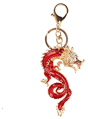 Porte-clés Dragon Chinois en Alliage de Zinc, Pendentif Porte-Bonheur pour Sac à Main, Voiture et Portefeuille - Cadeau Exquis pour Femme