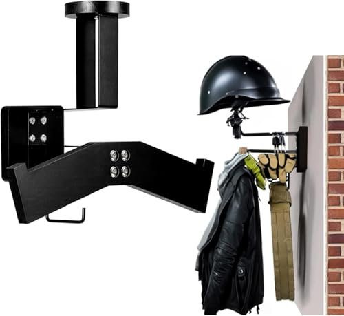 Motorräder Helm Halterung Wand, Multifunktional Helmhalter Wand, Motorradhelm Halterung Wand für Fahrrad, Motorrad Garderobe Platz für Taktische Weste, Helm und Jacke