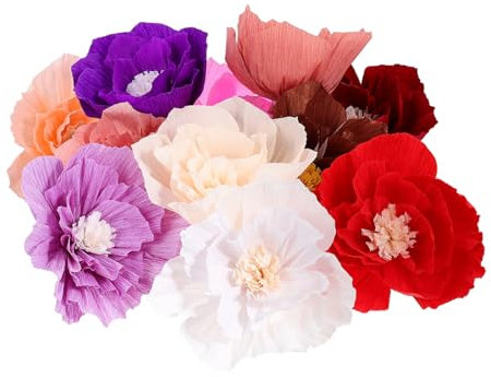 Cabilock Kreppblumen-wanddekoration Heimpapier Blumendekor 20 Cm Gemischt