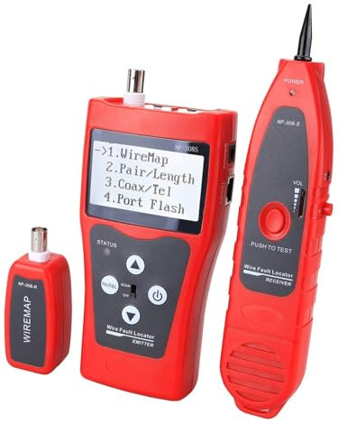 nmbhus Testeur de câble réseau Traceur De Fil Multifonction NF-308S, for Test De Ligne Téléphonique, Testeur De Câble Ethernet RJ11 RJ45, Testeur De Câble Réseau Facile à Lire