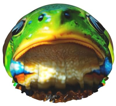 Duschhaube mit niedlichem Frosch-Druck, doppellagig, für Damen und Herren, für den Salon oder zu Hause