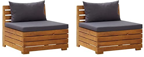 Sufrk 2-Sitzer-Gartensofa mit Kissen Massivholz Akazie Gartensofa Lounge Gartenbank Gartenmöbel Sitzgruppe Ecksofa Mittelsofa Garnitur Couch