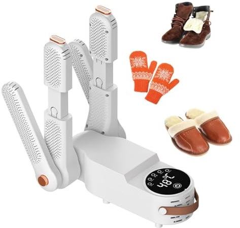 JNTFNE Shoe Dryer, Folding Shoe Dryer with Timer and Antibacterial Function, Socks Glove Football Boot Dryer, Shoe Warmer Trainer Dryer for Winter Rain Shoes, Socks, Hats, Gloves, Ski Boots