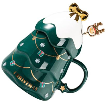 Amosfun Einzigartige Weihnachtsbecher Aus Keramik Mit Griff Kaffeetasse Löffelbecher Für Die Familie
