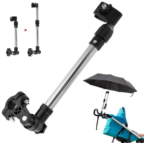 Lawnrden Golf Cart Umbrella Holder Stand|Umbrella Holder for Stroller Bike Clamp 360° Adjustable Retractable Stainless Steel Stand Pram