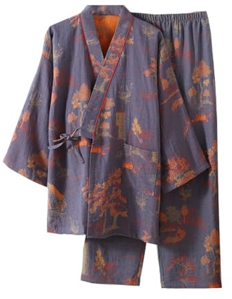 OWLONLINE Pijama Japonés Kimono Suelto Hombre Talla L -F7
