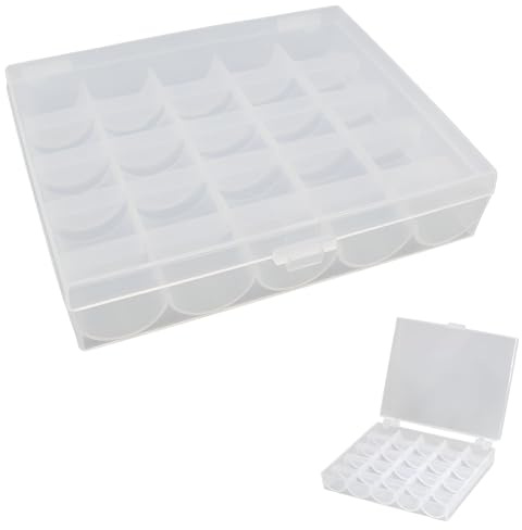 25 Fächer Spulenbox,Spulen Nähmaschine,Spulenbox Leer,Pfaff Spulen,Aufbewahrungsbehälter Aus Kunststoff,Nähspulen Aufbewahrung Für Nähmaschine Aufbewahrung Von Spulen Rollen Und Kleine Gegenstände