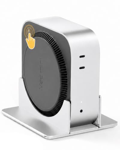 SNANSHI Supporto verticale da tavolo per Mac mini M4 e M4 Pro 2024, in metallo resistente, facile accesso al pulsante di accensione, supporto salvaspazio, raffreddamento migliorato, argento