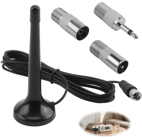 Dab Fm Ukw Radio Antenne 75 Ohm, Digitale Radio Antenne Inklusive 3 Adapter 3m Verlängerungskabel Für Tragbaren Radio-Tuner Stereo-Empfänger Av-Empfänger Stereo-Verstärker HiFi-Receiver