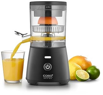 CASO CP 400 Lift - Exprimidor Eléctrico con cono universal para Naranjas y Cítricos, 300W, antisalpicaduras, alta extracción de zumo, pies con ventosa, libre de BPA, apto para lavavajillas,