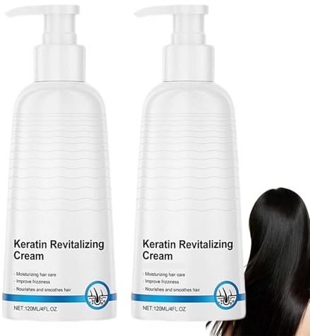 Polypeptid-Keratin-Haarcreme, Anti-Frizz-Haarglättungs, pflegecreme, Intensive Tiefenpflege für trockenes, geschädigtes und krauses Haar, Feuchtigkeitsspendende Protein-Haarbehandlungscremes. (2PCS)