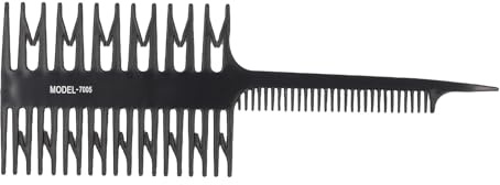 Funien Hair Highlight Comb Professionell Dubbelsidig Hårfärgningskam för Salong och Hemmabruk Blå/vit 8,46 X 2,95 Tum (Svart)