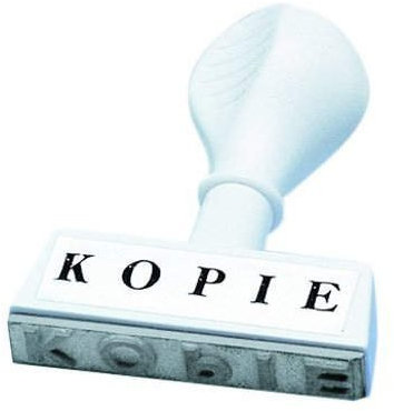 Stempel Text Kopie, Lagertext 4,5cm Breite Textplatte Kopie