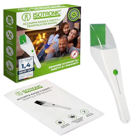 ISOTRONIC® Insect spider catcher trap for bees butterflies bumblebees bugs beetles with magnifier and extension function