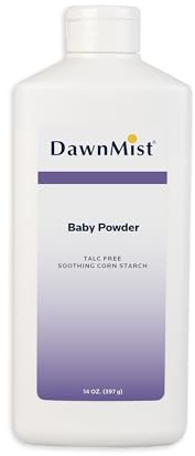 Dukal BP1412 Dawn Mist Baby Powder, Cornstarch, 14 oz., Pack of 12