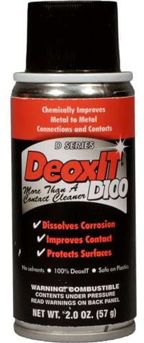 DeoxIT D100S-2 - Spray más que un limpiador de contacto, 57 g, válvula dosificada de un solo disparo, solución 100%, sin goteo, paquete de 1