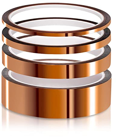 ELEGOO Lot de 4 Ruban Adhésif Silicone Polyimide Kapton | Résistant aux Hautes Températures 260℃ - Longueur 30m pour Masquage, Soudure, Carte de Circuit Imprimé Isolant DIY