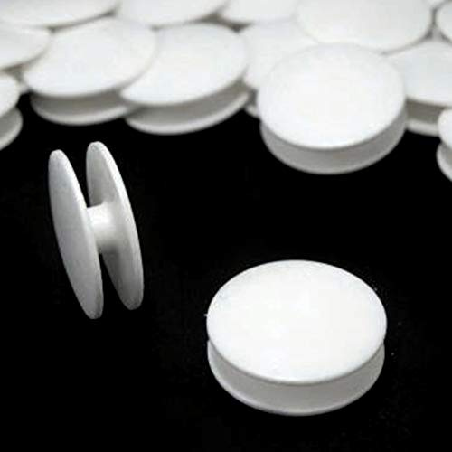 BIG-SAM - Wäscheknöpfe - Doppelknöpfe | 28 - 18,4mm | aus Kunststoff | Farbe Weiß | Knöpfe ohne annähen | für Bettwäsche (28 - 18,4mm)