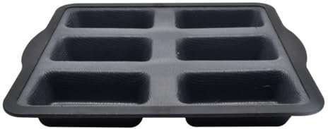 Zenker 685535 Moule à financier en silicone fibre de verre, moule mini cakes, moule pour 6 financiers, moule à gâteau, Silicone, Fibre de verre, Nylon, Gris, 26,2 x 22 x 3,1 cm