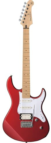 Yamaha Pacifica 112V Hochwertige E-Gitarre in elegantem Design für Einsteiger und Fortgeschrittene, mit 2 online Gitarrenstunden bei einem Lehrer der Yamaha Music School, in Rot Metallic