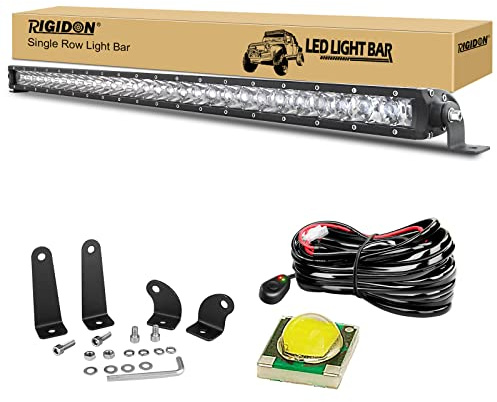 RIGIDON 32 Zoll 81cm 150W led lichtleiste mit 12V kabelbaum kit, lightbar | 6000K, wasserdichte, spot, offroad beleuchtung, arbeitsleuchte, zusatzscheinwerfer, für auto KFZ LKW 4x4 fahrzeuge traktor