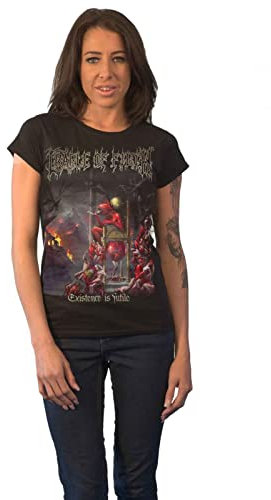 Cradle of Filth T Shirt All Existence Band Logo Official Womens Skinny Fit Black XXL