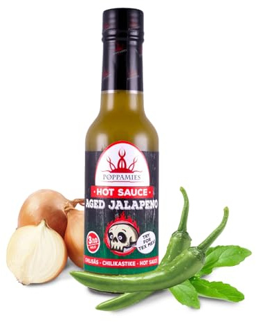 Poppamies Salsa de Chile Caliente Jalapeño Envejecido - Sin Gluten Sin Lactosa Vegana - Picante: 3/10-150ml