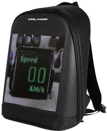 Crelander Laptop Backpack,Waterproof Backpack Smart LED Dynamic Backpack Cycling Travel Daypack Bluetooth Rucksack, Black, L, Laptop Backpack