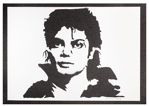 moreno-mata Echtes Handgemachtes Graffiti Michael Jack... Musik Aesthetic Poster & Kunstdrucke Bilder Plakat Handmade Deko Wandbilder Wohnzimmer Wanddeko Geschenke für Männer und Frauen