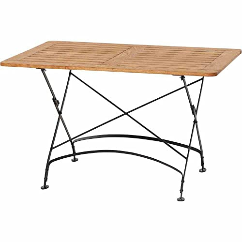Siena Garden Peru III Klapptisch120x80cm Gestell Stahl schwarz, Tischplatte aus Robinienholz
