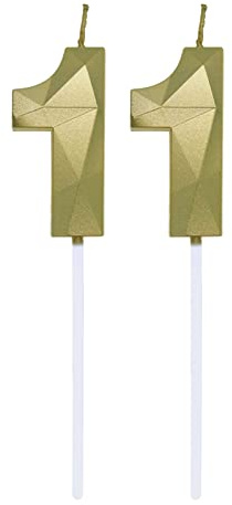 Birthday Geburtstagskerzen Zahlen 1 und 1, 1. Geburtstag Zahl Kerzen Geburtstagskerzen Cake Topper 11. Geburtstag Kuchendeko Kuchen Dekoration, für Hochzeit Party Hochzeit Jahrestag Feier Gold