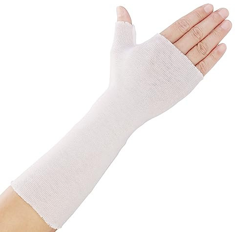 Willcom Bande de poignet et de pouce en stockinette, 10 paires de chaussettes de bras confortables, protection linéaire pour la peau, tubes enroulés souples pour une utilisation de pré-couverture