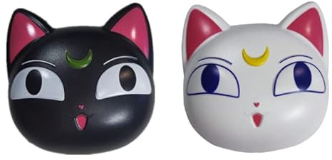 Duehut 2 Pack Contact Lens Case Anime Cute Cat Contact Lens Case Travel Box Portable Contact Lens Case Kit with Lens Cleaner Solution Bottle Tweezers Remover for Home & Office