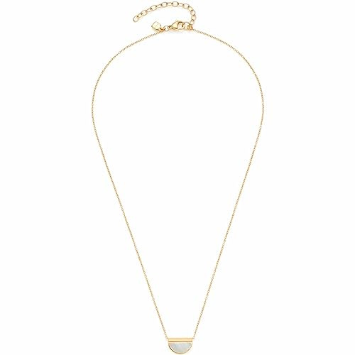 JEWELS BY LEONARDO Halskette Ciao Mimo • Anker-Kette aus goldfarbenem Edelstahl • halbkreisförmigem Perlmutt Anhänger • 42-47 cm Länge • Schmuck Geschenk für Frauen • 023300