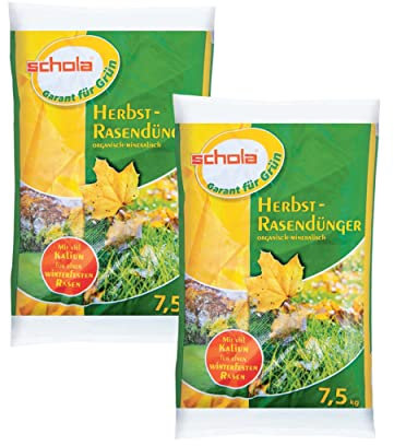 Rasendünger Herbst – 15 kg Herbstdünger Rasen, Langzeitwirkung für 500qm Rasen, Optimale Nährstoffversorgung mit Kalium, NPK-Dünger, Moosvernichter, Stickstoffdünger für Garten und Grünstreifen