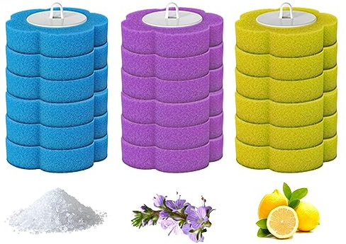 Portacepillos de inodoro, repuesto de cepillo de inodoro desechable, 18 piezas, 3 capas, esponja de repuesto para varita de inodoro, cabezal de cepillo para drenaje de piso de baño, lavabo de lavado