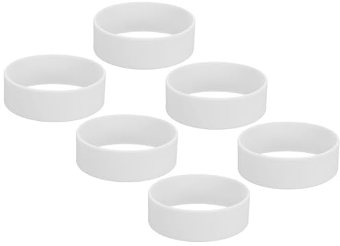 PATIKIL Elástico Sublimación Vasos Soporte Anillo Bandas, 6uds Silicona Calor Resistente Sublimación Papel Envoltura Anillo para 20Oz Vaso para Bricolaje Artesanía Blanco