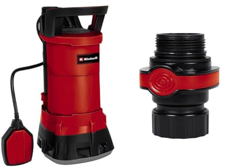 Einhell Schmutzwasserpumpe GE-DP 3925 ECO (390 W, Ø25 mm Fremdkörper, 10.000 L/h Förderleistung, ECO-Power, Schwimmerschalter, Tragegriff mit Kabelaufwicklung, inkl. Schnellverbinder)
