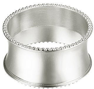 Namzi Serviettenringe mit Perlen, rund, für Hochzeit, Party, Urlaub, Abendessen, 12 Stück (Silber)