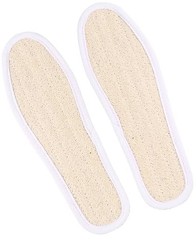 MOLUCKFU 1paar Atmungsaktive Loofah Schuhsohlen Für Schweißabsorption Natürliche Geruchsneutrale Einlegesohlen Beige Standardgröße Für Sport Und Alltag