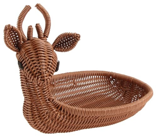 Ciieeo 1 Frutero Vintage Frutero De Cocina Cesta De Comida De Ratán Marrón Material Pp Reutilizable