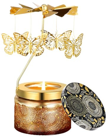 Ieron Regalos para Mujeres Velas aromáticas giratorias mamá Regalos de cumpleaños para Novia Velas aromáticas de Vidrio Regalos del día de la Madre